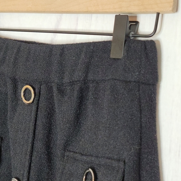 Few Moda New York A line Accent Button Knee‎ Length Knit Winter Skirt Sz M - Picture 3 of 10